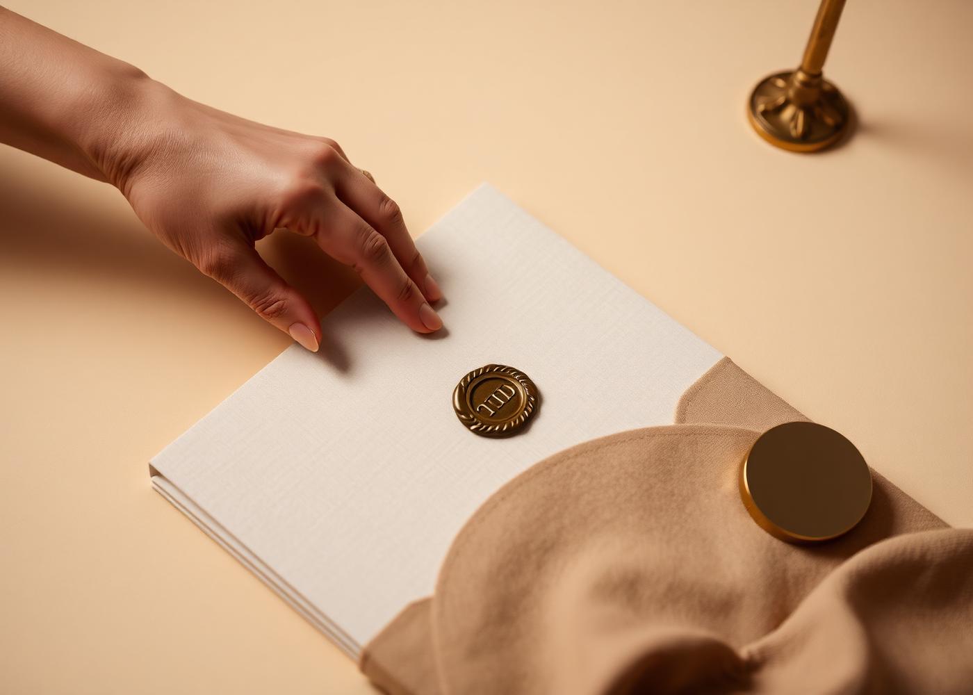 Dettaglio: sigillo su documento, materialità e cura del gesto